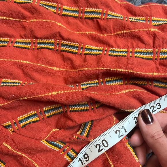 Anthropologie Pilcro The Bella Femme Top Button Front Orange Puff Sleeves XL - Picture 4 of 6